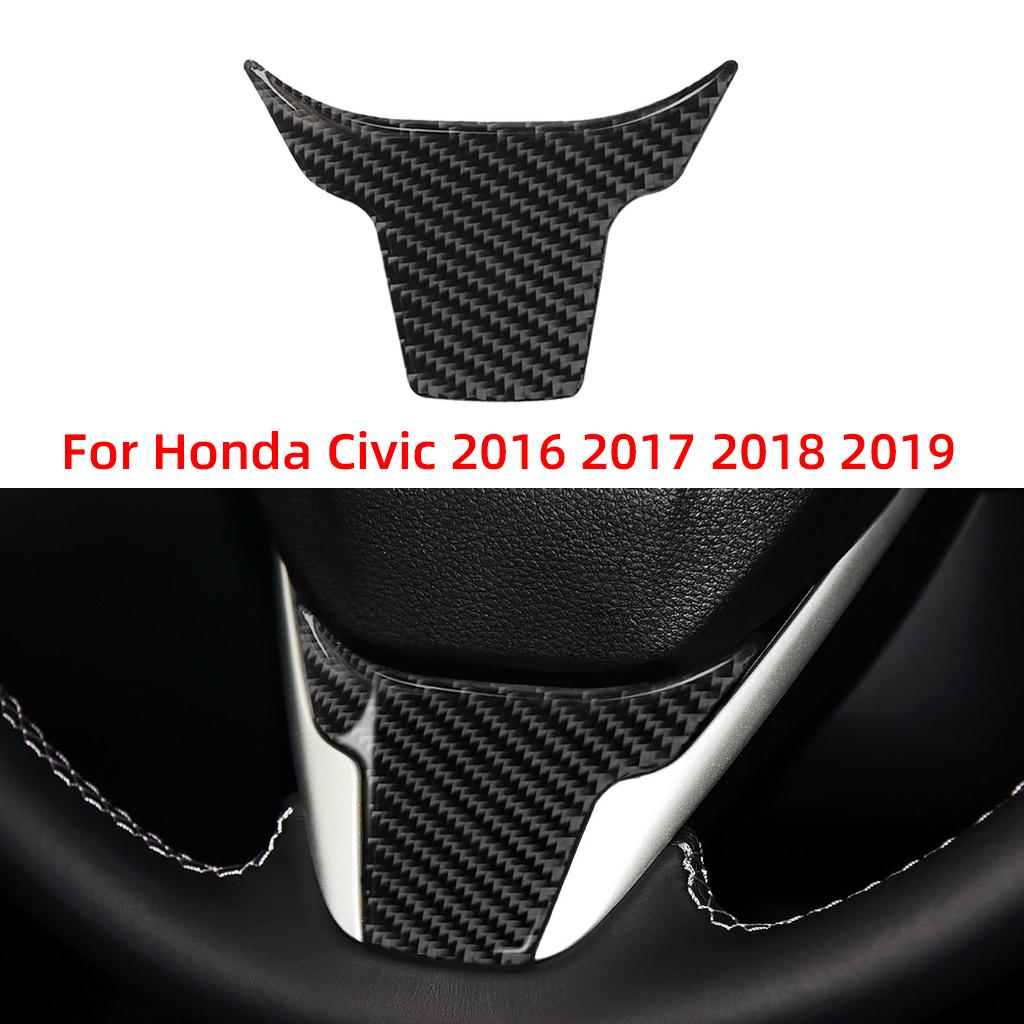 Car Interior Car Steering Wheel Stickers Trim Carbon Fiber Sticker Protective Decoration For Honda Civic 2016 2017 2018