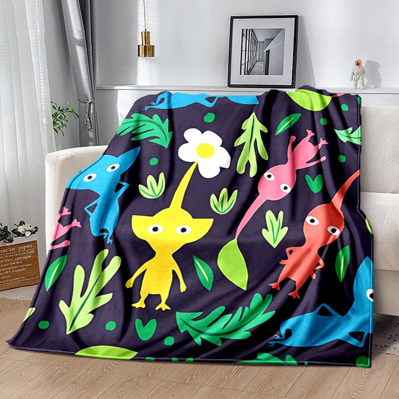 1 manta con diseño de estampado Pikmin, manta ligera para sofá, cama - Suave y cálida, regalo para todas las estaciones como Navidad, Halloween