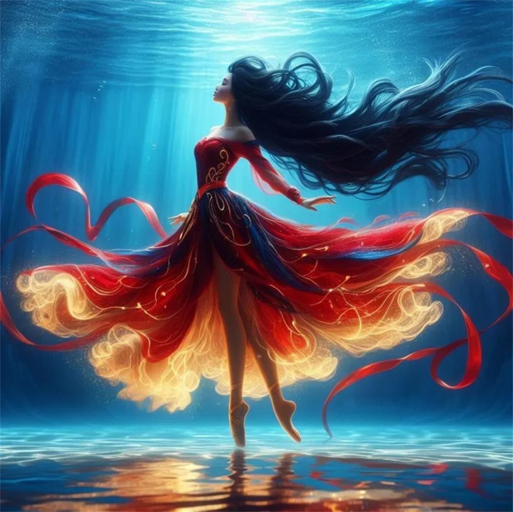 Disney 5D Diamond Painting Dancing Princesses Cross Stitch Mosaic Kit Home Decoration Wall Sticker DIY Handmade Gift