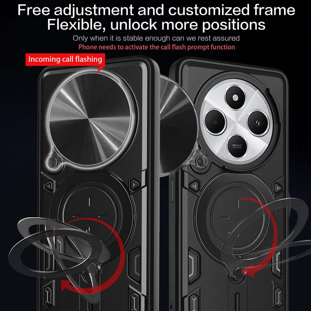 Magsafe Magnetic Camera Protection Case For Redmi 14C Armor Hybrid Metal Ring Back Cover For Redmi A3