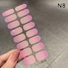 16Pcs/Sheet Semi-Cured Gel Nail Polish Sticker Long-Lasting Extension Cream Nail Decal Full Cover Gradient Color Cured Slider