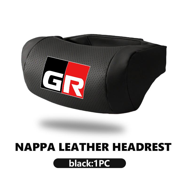 

For Toyota Car Seat Neck Pillow Leather Memory Cotton Headrest Auto Interior Head Support GRsport Hilux Aygo Yaris Corolla Rav4