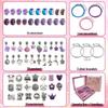 66-Piece Purple Nine-Grid DIY Jewelry Box Set - Children's Handmade Bead Bracelet Kit & Gift Box
