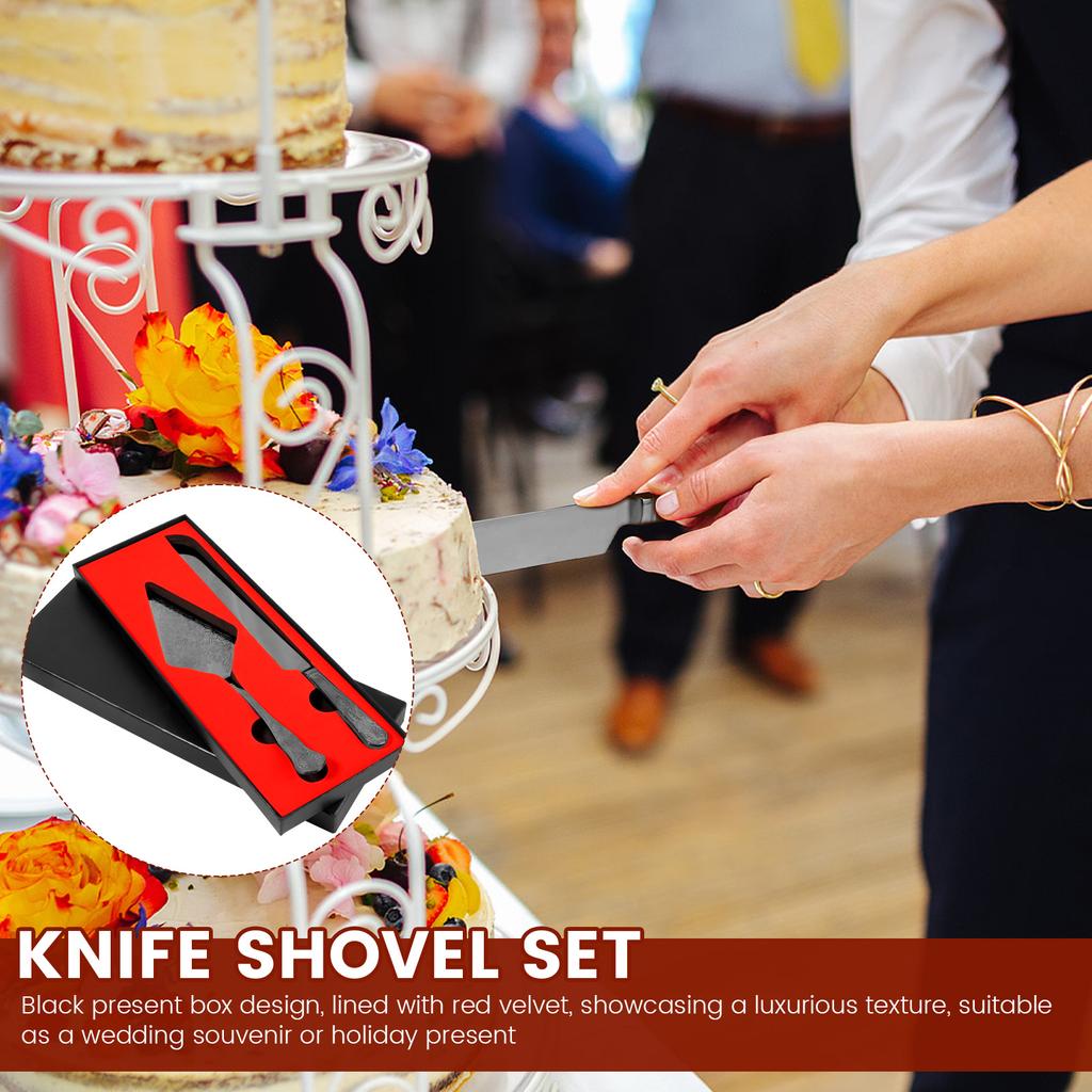 Tårt Skärset för Bröllop Elegant Tårtkniv och Serveringsset Tårtskärare Pajspatel för Födelsedag Årsdag Jul