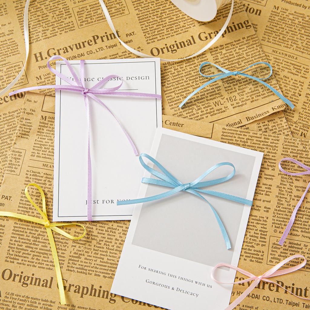 0.3cm Double-Sided Encrypted Silk Ribbon: Handmade Bow Hair Accessory & Gift Box Headdress