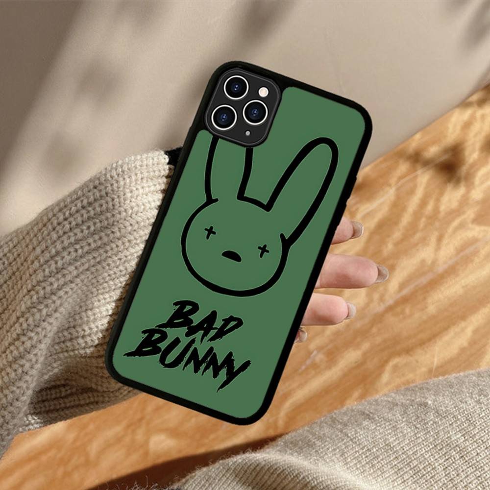 B-Bad Bunny Art Phone Case For IPhone 17 16 15 14 13 Plus 12 11 Pro Max PC+TPU Cases Back Cover