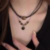 Retro Tiger Eye Stone Necklace for Women: High-End Autumn & Winter Clavicle Chain