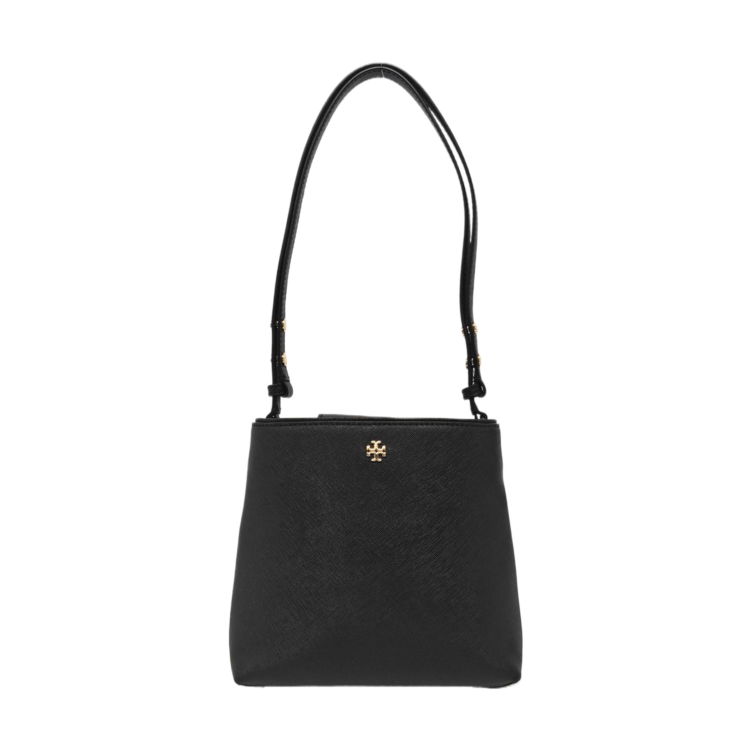 [Pre-Owned] Emerson Logo Magnetic Closure Leather Bucket Bag - Excellent #I00UOE ONE SIZE