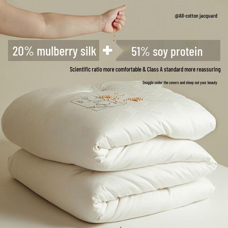 Yuanzhiwei Geometric Jacquard Cotton Mulberry Silk Soybean Fiber Quilt