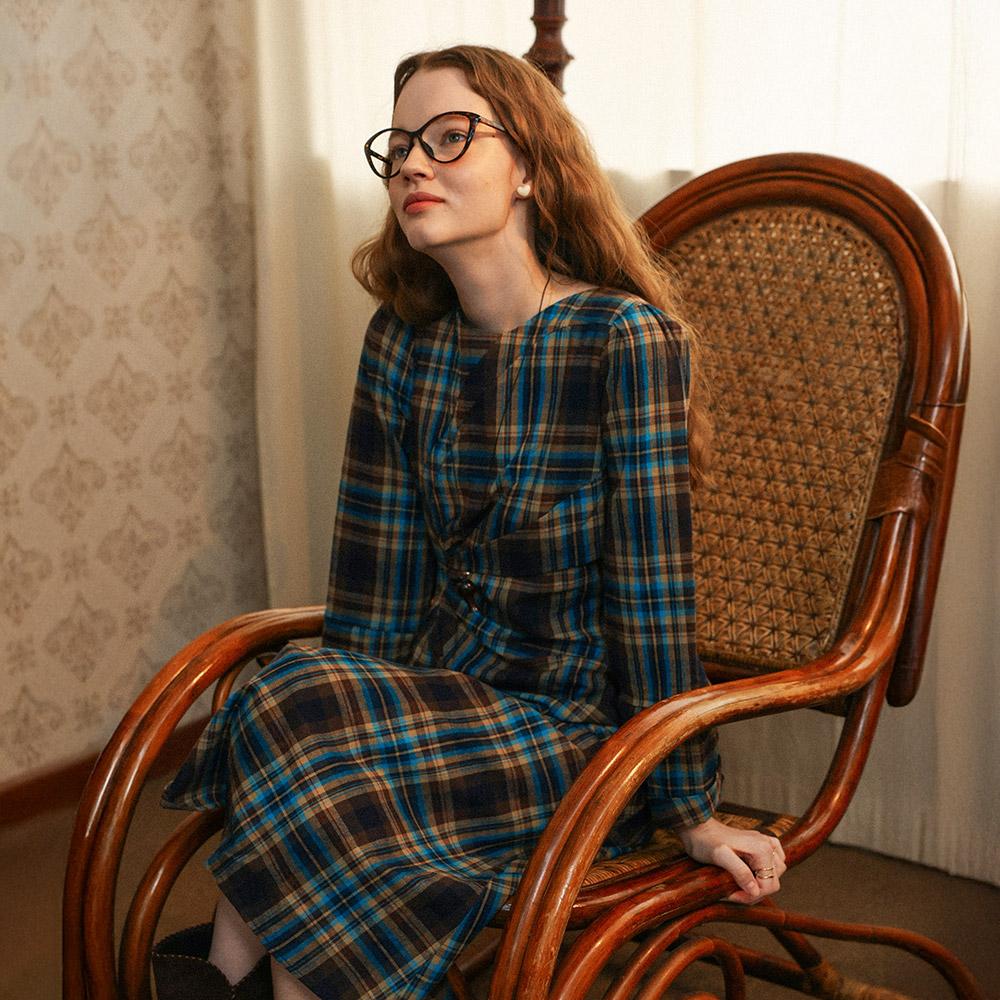 Deondeulob Dd_Autumn Green Plaid Dress