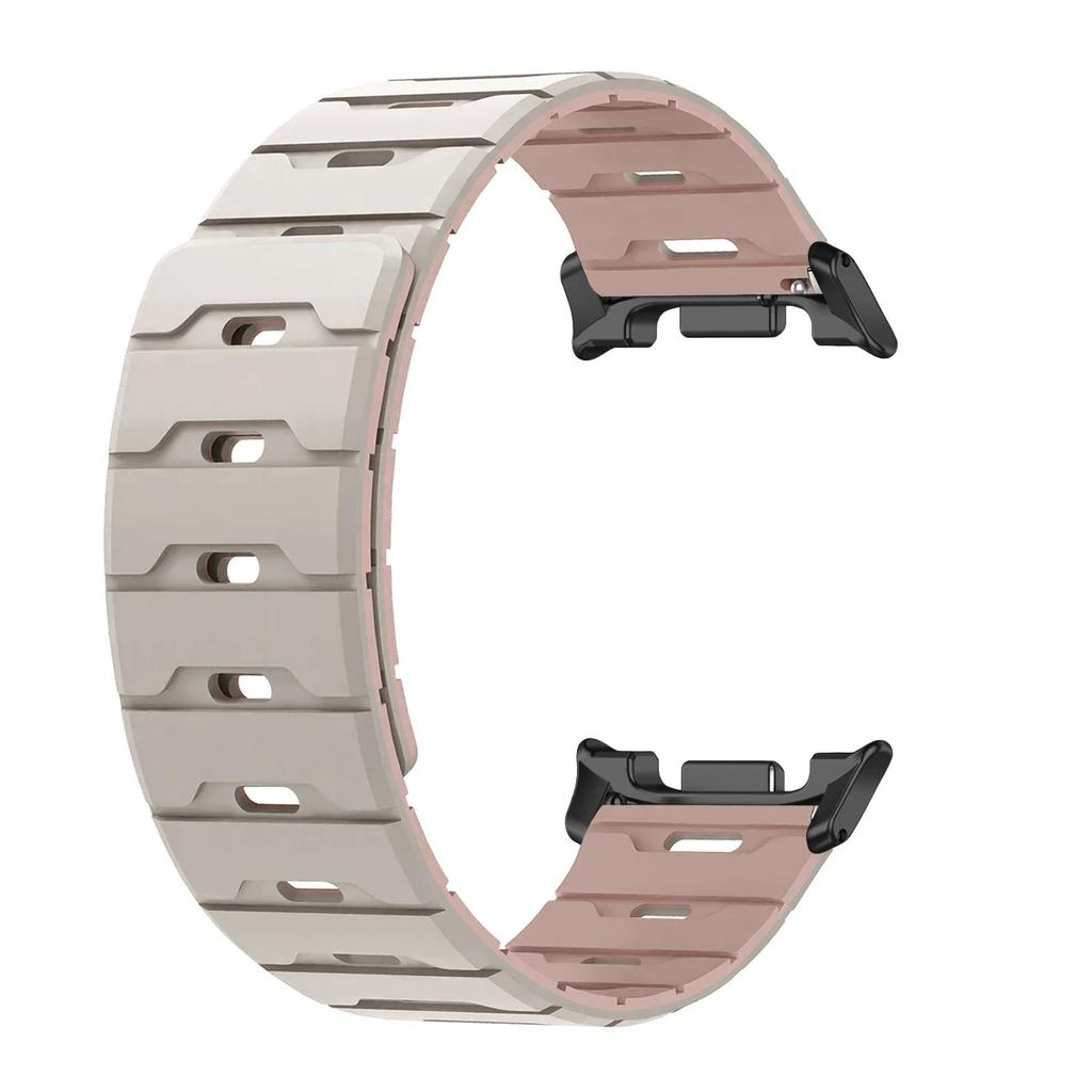 Magnetiskt Band För Samsung Galaxy Watch 8/8classic Ultra 2025/7 47mm Tvåfärgat Silikonband För Galaxy Justerbart Sportarmband