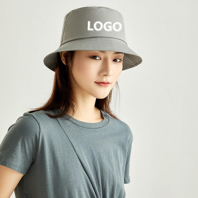 Custom Logo Summer Solid Color Foldable Bucket Hats For Women Beach Sun Cap Outdoor Fisherman Caps Unisex Sunscreen Panama Hat