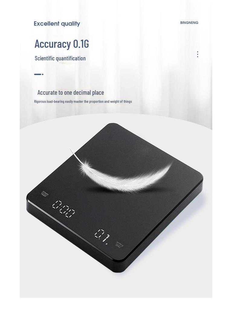 Multi-Function Electronic Coffee and Baking Scale with Automatic Timer, Rechargeable