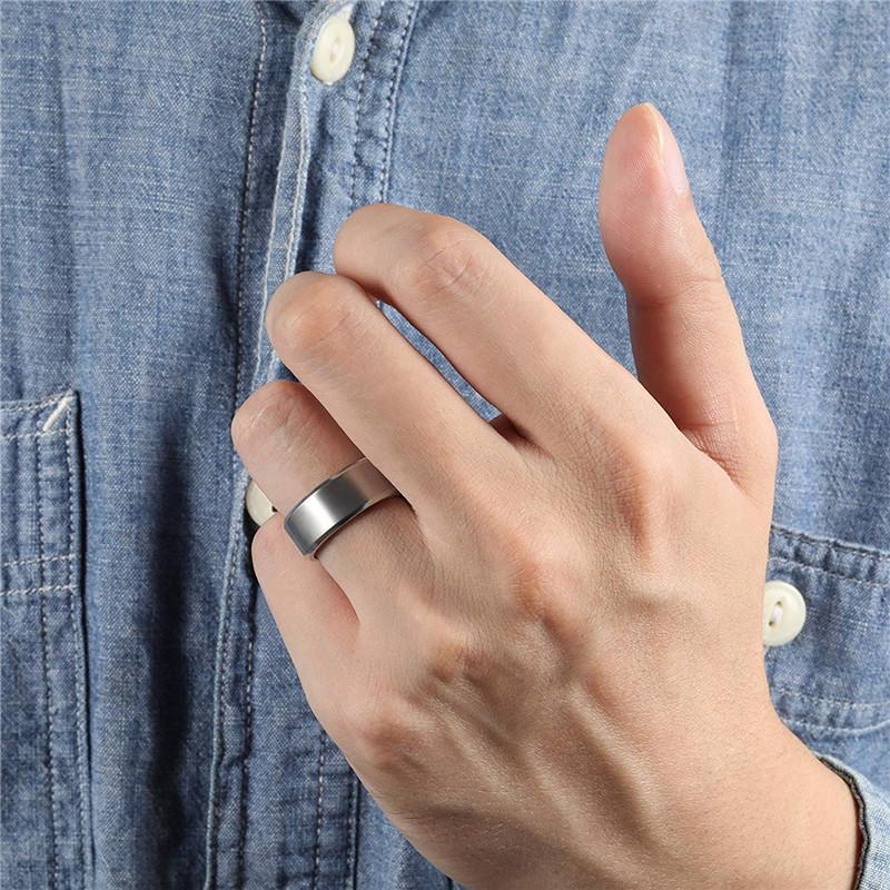 Tigrade 4/6/8/10mm Silver Color Men's Titanium Ring Brushed Man Wedding Band Engagement Rings Male Jewelry Couple Anel Feminino