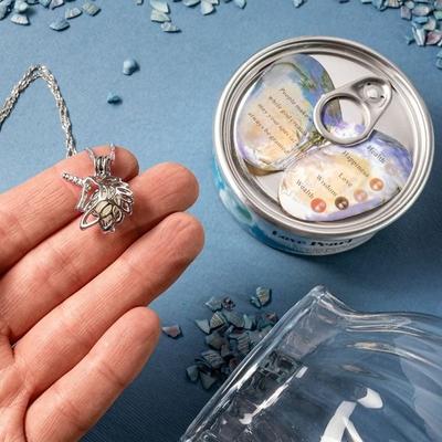Natural Pearl Box In Oyster and Unicorn Pendant Necklace Cheap Costume Jewelry Pendant