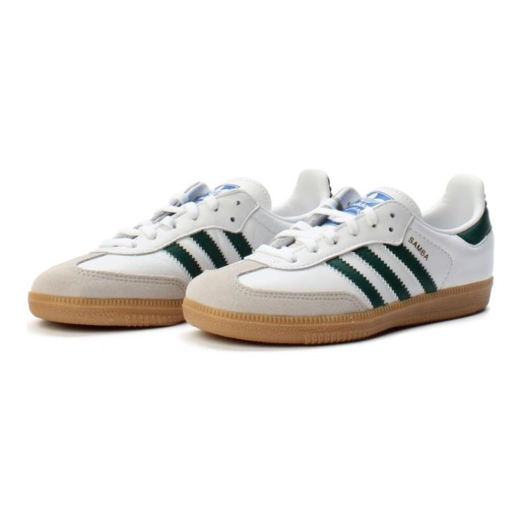 Adidas Samba OG J White Collegiate Green Gum Kids Sneakers Cloud-White IE1334
