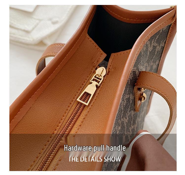 Women's 2022 Trendy Large Silk Scarf Shoulder Tote Bag