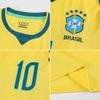 2627 Brasilien Haupt-Nr. 10 Einzelnes Top Herren Erwachsene Kurzarm Weltmeisterschaft Fußballtrikot Sport Schnelltrocknendes Trikot Top