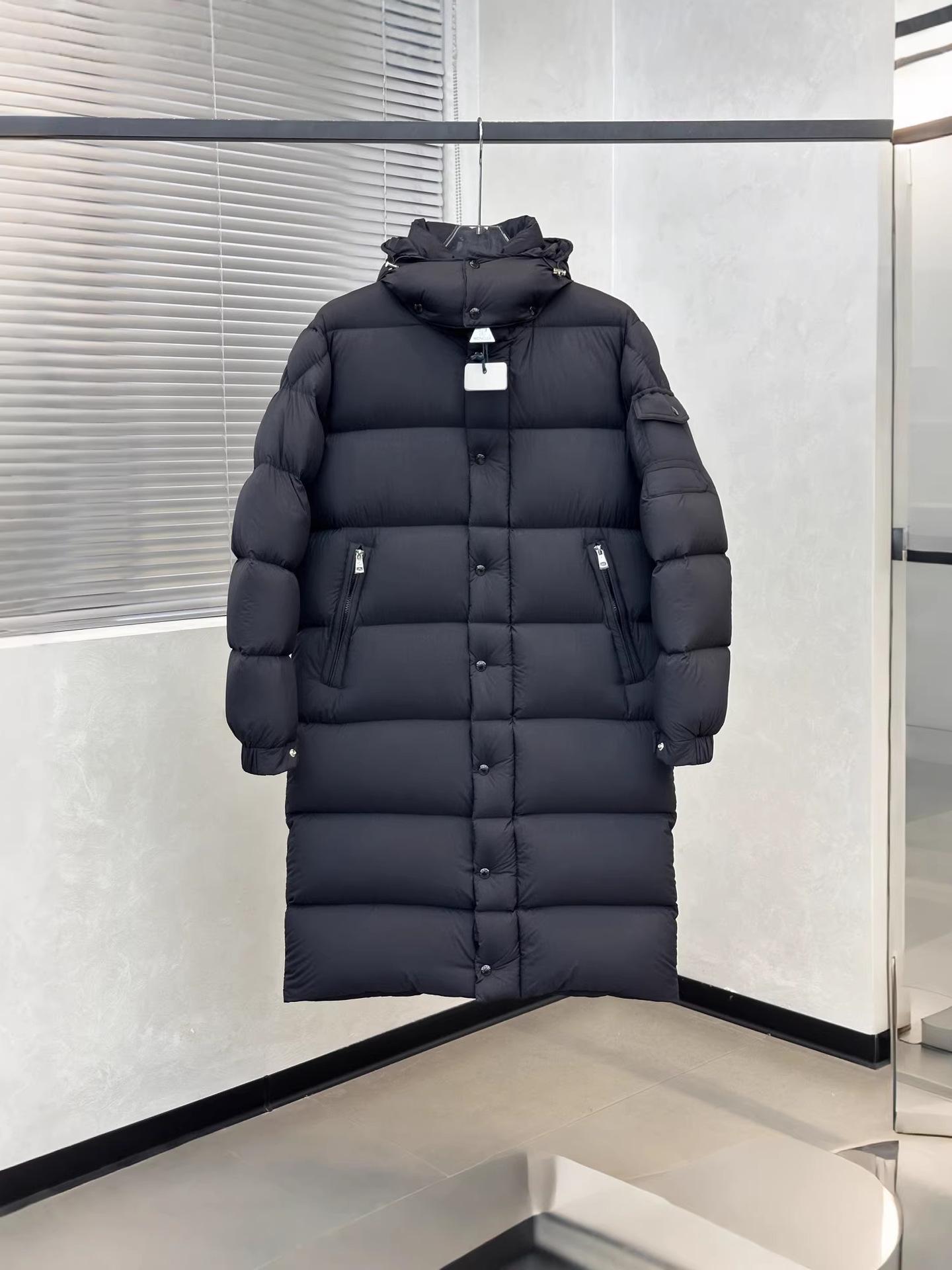 

Mengjia Hanoverian Unisex Matte Long Hooded Down Jacket Medium (105-130 lbs) чорний