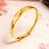 Ancient Chinese Sand Gold Push-Pull Heart Bracelet: Retro Style Exquisite Fortune Buckle for Women