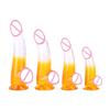 Transparent Two-Color Glass Dildo Simulation Female Masturbation Color Butt Plug Dildo Sexy Sex Product Hot Sale