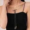 Bow Ballet Shoe Pendant Necklace New Adjustable Drawstring Sweater Chain Korean Sweet Cool Neck Accessory for Women Jewelry
