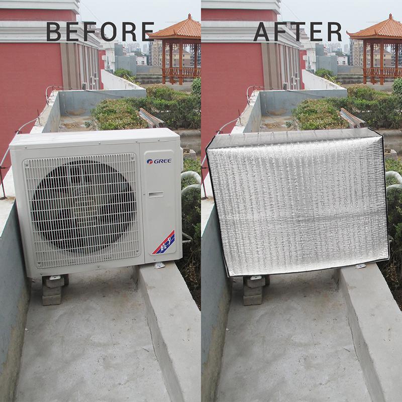 Laser Metal Aluminum Foil Air Conditioner Outdoor Unit Cover Protector Sunshade Rainproof Dustproof AC External Machine