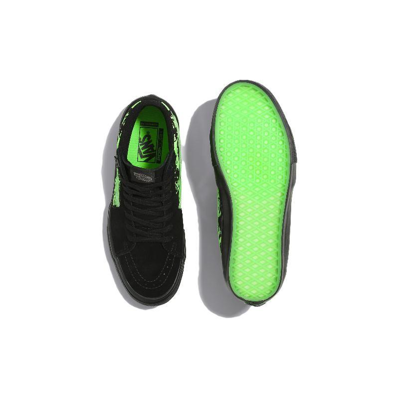 Vans Skate Sk8-Hi Glow Skulls Unisex Sneakers Black Green VN0A5FCC5QW