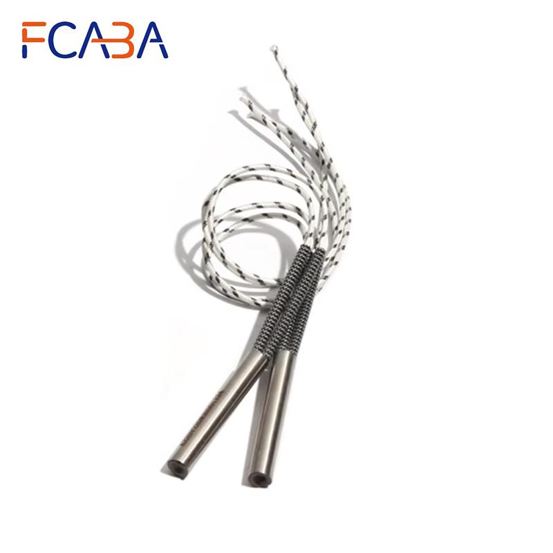 FCABA 5PCS 8mm 140~160mm 316 Stainless Steel Single Head Dual Heating Tube Cartridge Heater Cylindrical 450W/470W/500W/520W