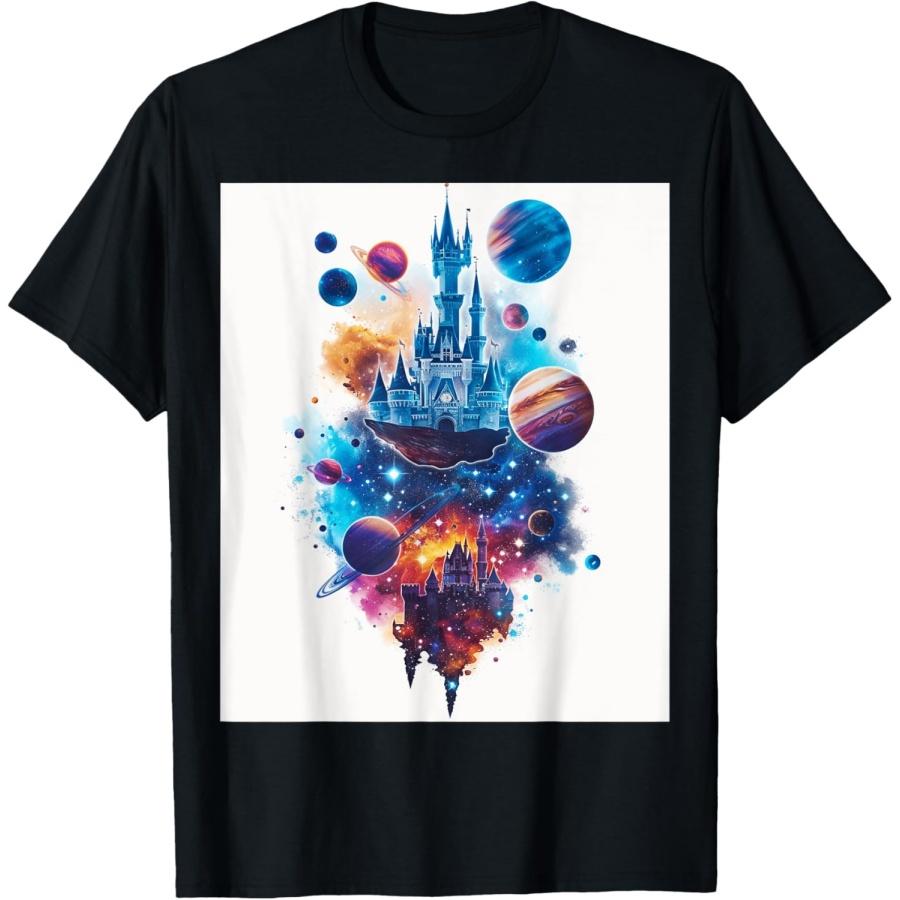 Magic Castle & Planets Fantasy Sci-Fi T-Shirt(1) S