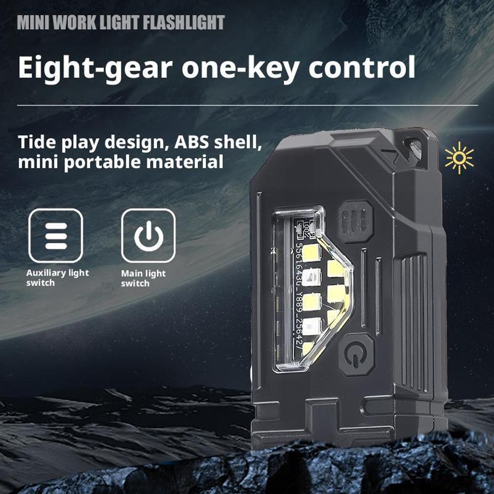 2025 New Multifunctional COB Flashlight Ajustable Angle Light Camping LED Outdoor Magnetic Portable Keychain Lamp Torch War Y6Q9