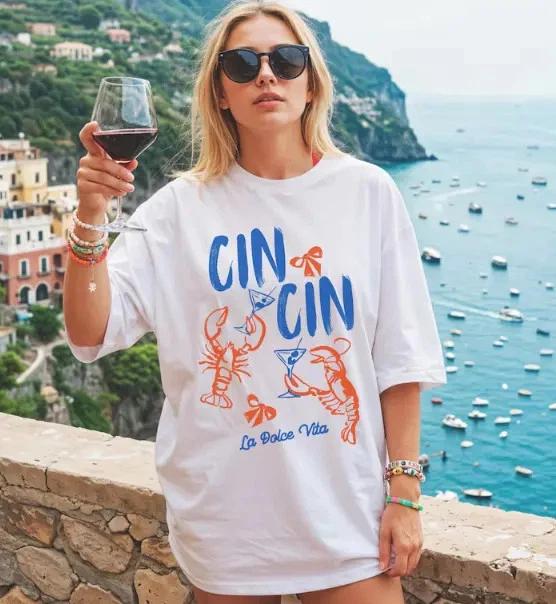 Lobster La Dolce Vita Shirt Coastal Summer Graphic Tee XL