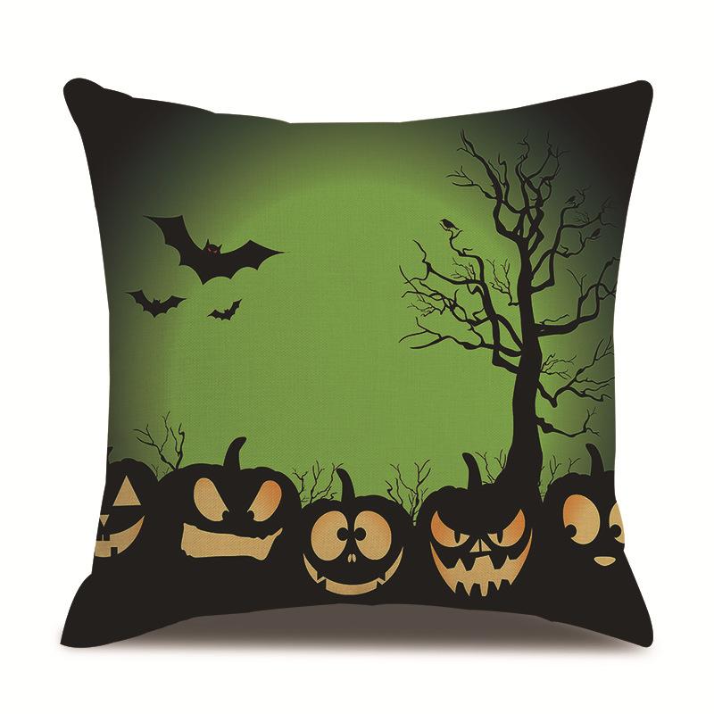 Halloween Linen Pillow Cover Printed Pillow Cover