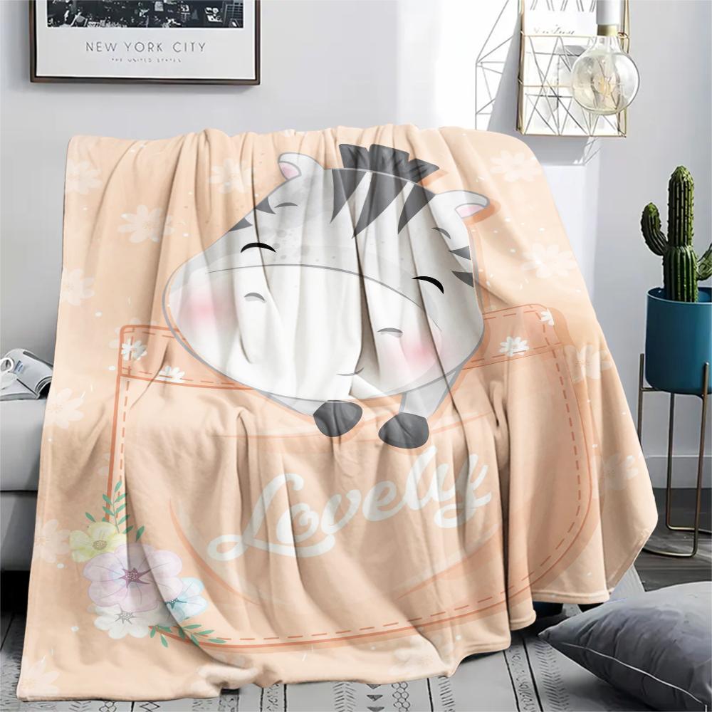 1 Stück Flanelldecke mit Cartoon-Druck, Hohe Qualität, Bequem für alle Jahreszeiten, Heimdekoration, Wärme und Komfort, Perfekt als Weihnachts- oder Geburtstagsgeschenk