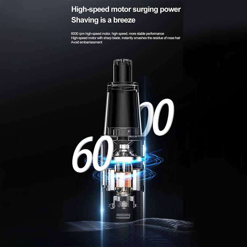 Electric Nose Hair Clipper Rechargeable Multi-Kinetic Shaving Two-In-One Unisex Fully Portable Automatic Nose And Ear Trimmer