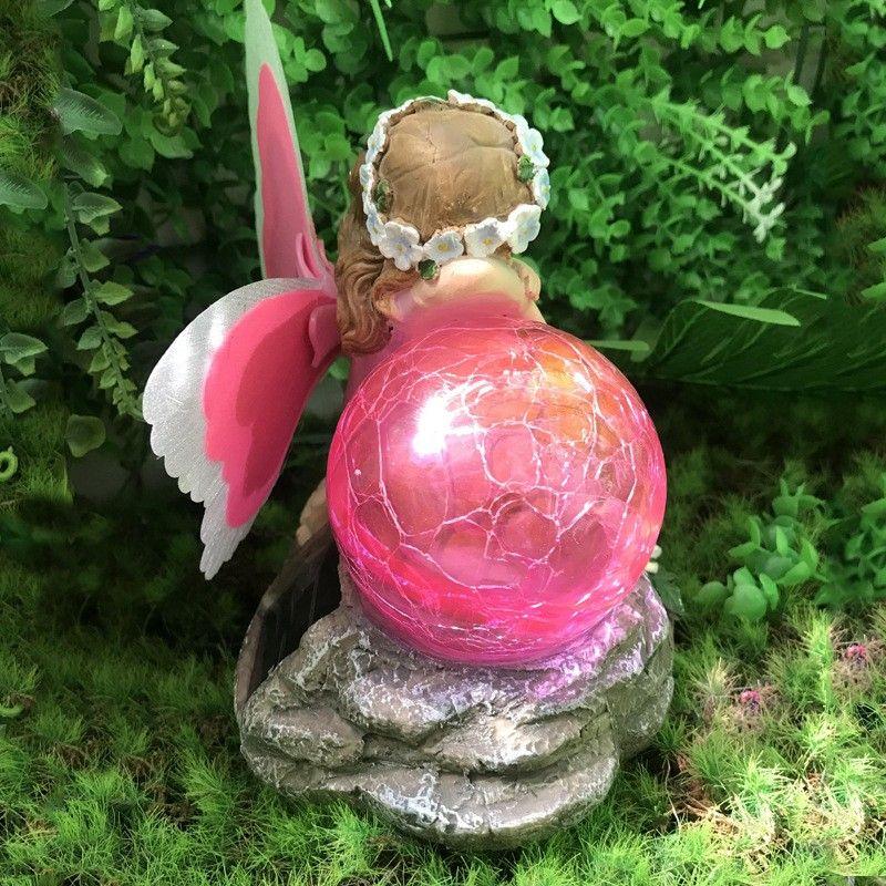 Solar luminous flower fairy shaped ornaments outdoor courtyard garden balcony landscape atmosphere lights automatically illuminate at night