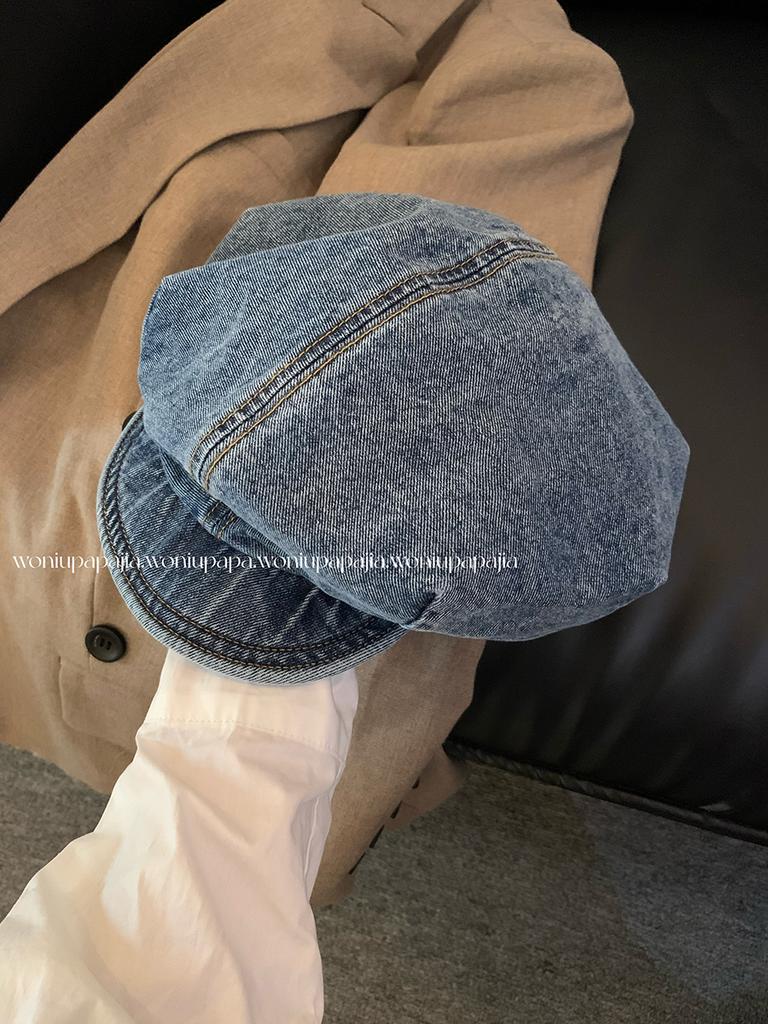 American-style Irregularly Patched Denim Baseball Cap with Holes. Suitable for Various Styles Such As Casual and Korean Style.