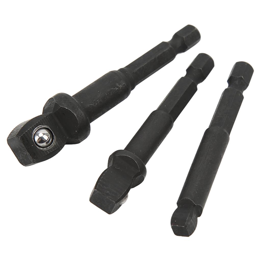 3Pcs Socket Adapter 12in 38in 14in Hex Shank Chrome Vanadium Steel Tool Set Kit