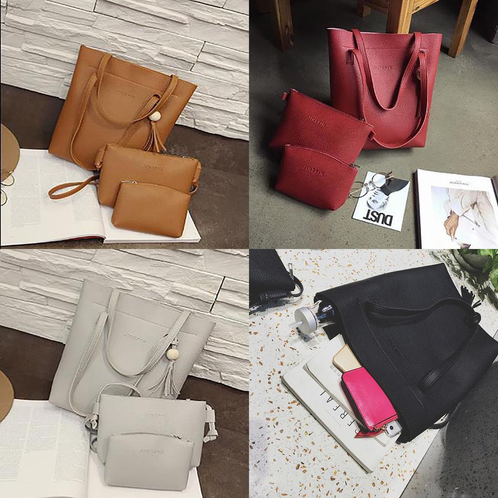 Elegant 3pcs Women Set Shoulder Bag Fashion Handbag Messenger Satchel Tote Purse Bag