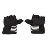 Black Workout Gloves Gym Fitness Weight Lifting Half Finger Gloves with Wrist Strap for Exercise Training L