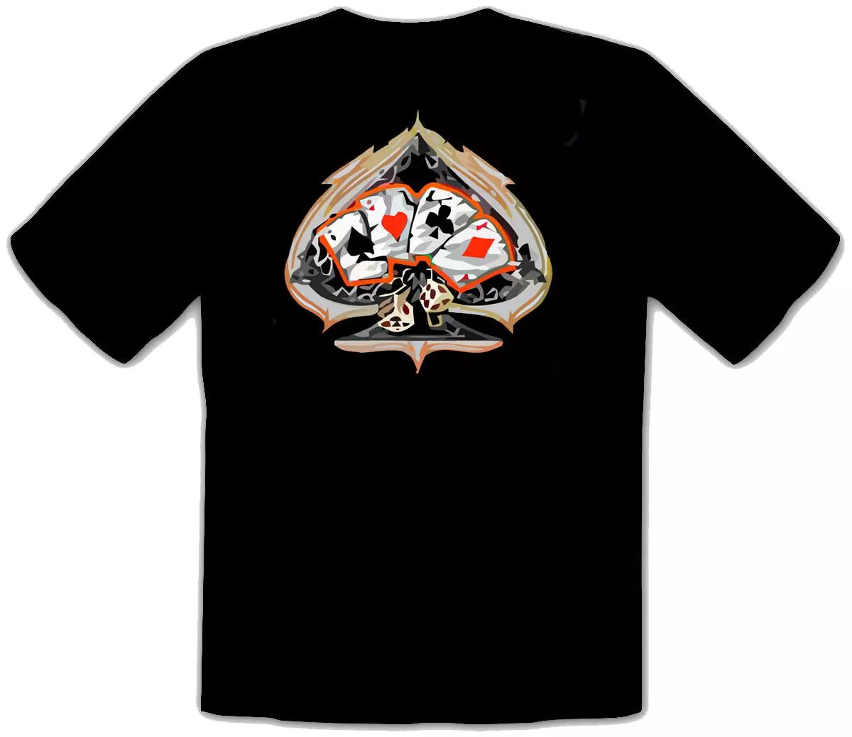 Черная футболка Hot Rod Poker Rockabilly Tattoo -293- 4XL