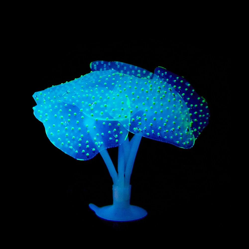 Aquarium Fluorescent Coral Decoration Artificial Silicone Glowing Coral Plants Fish Tank Ornament Aquarium Decoration Supplies