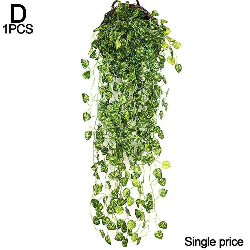 1/2PCS Simulation Indoor Wall Hanging Green Plant Wall Decoration Fake Flowers Rattan Simulation Plant Green Leaves Begonia