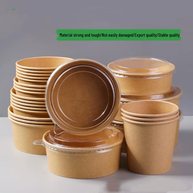 Zebian Thickened Disposable Kraft Paper Bowls