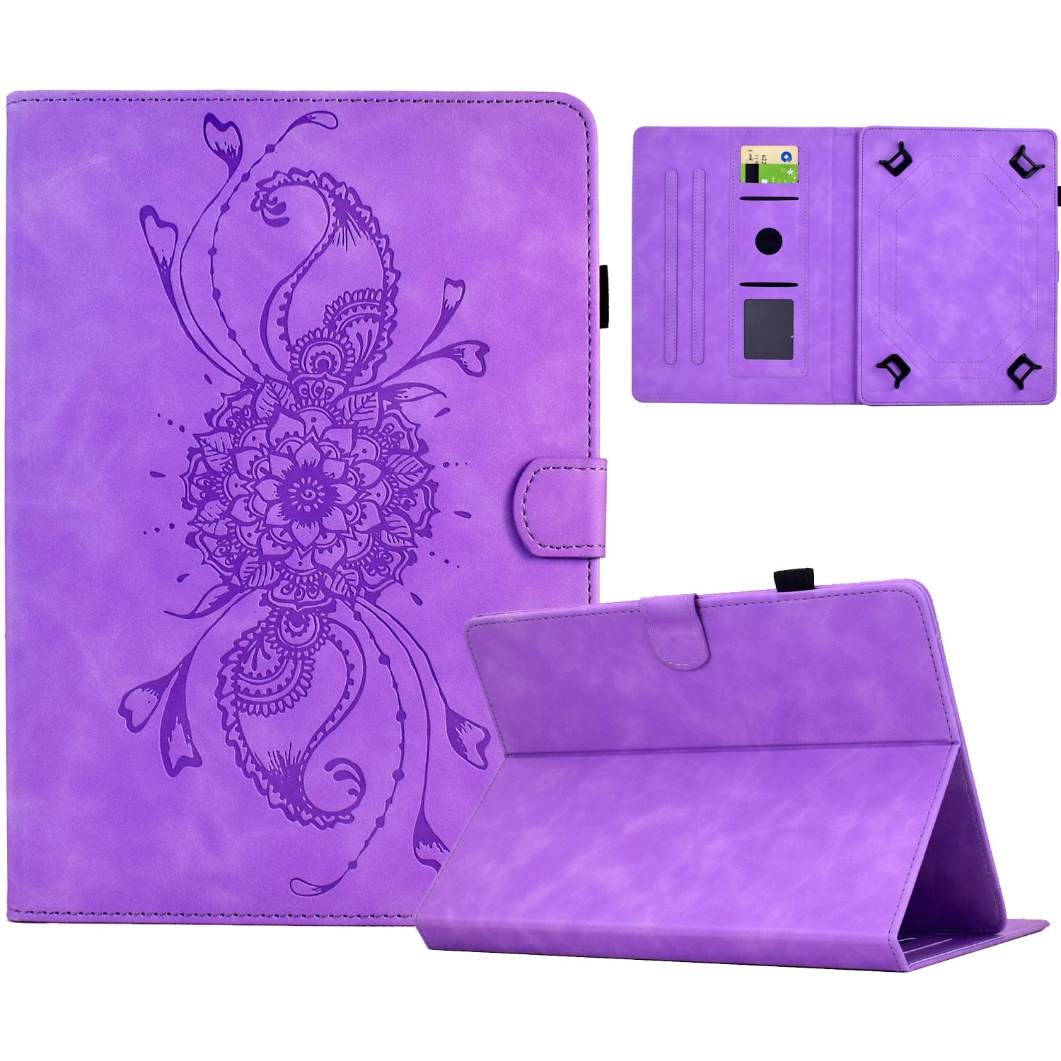 

Універсальний 7-дюймовий чохол для планшета Шкіряний чохол для планшета з тисненням мандали з відділеннями для карток Light Purple
