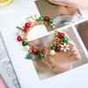 Christmas Jewelry, Pearl Bells, Diamond Balls, Crystal Beads, Snowflake Courtesy Tree, Alloy Gift Bracelets