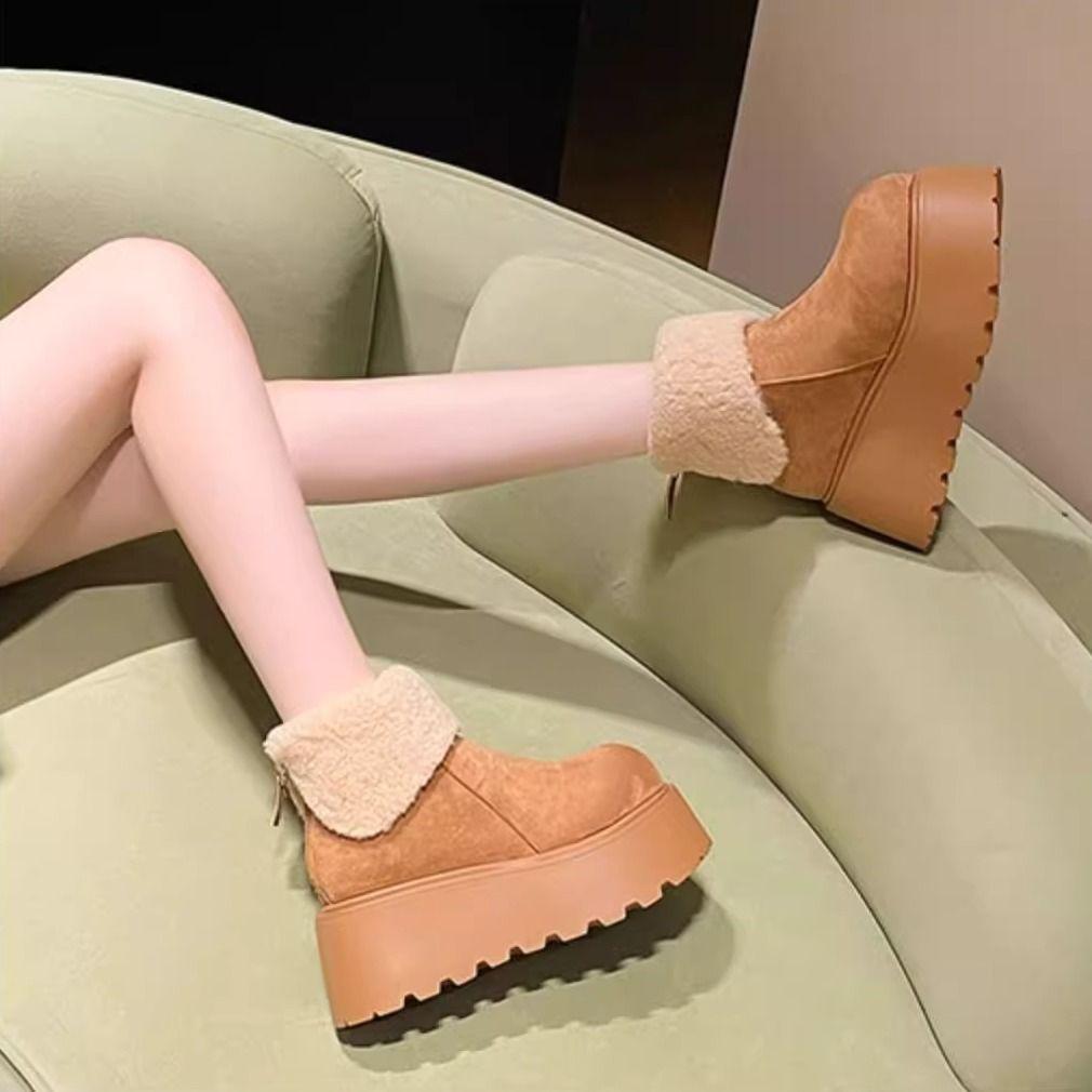 Snow Boots Women's New Winter Fashion Versatile Velvet Thickened Warm Cotton Shoes