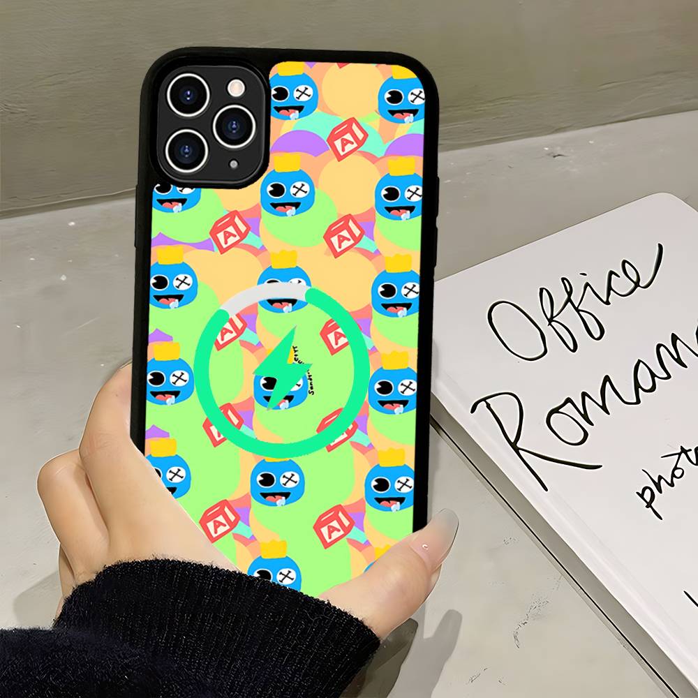 Cartoon R-Rainbow Friends For Magsafe Phone Case For IPhone 16 15 11 12 13 14 17 Pro Max Plus Magnetic Wireless Charge