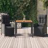 Vidaxl 3-Cz. Juego de Muebles de Jardín con Cojines, Negro, Ratán PE