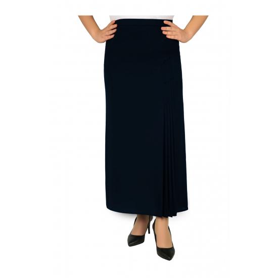 WOMEN'S Hijab Plus Size Leather Detailed Lined Pleated Crepe Mother Skirt